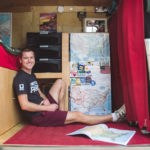 Mikah Meyer traveling in van